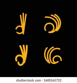 Creative Ok Fingers Design Logo Template. Line Hand Gesture Design Template