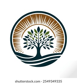 creative old tree logo design for eco, ecology, health, life, experience, peace, nature, education etc conceptual use. vector logo design	
