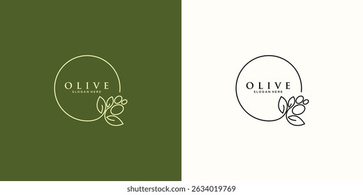 Diseño creativo del logotipo verde oliva con concepto moderno
