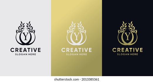 Diseño del logotipo del aceite de oliva creativo carta inicial y con estilo de arte lineal. logotipo de icono para empresa