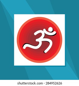 creative om symbol over red background vector illustration 