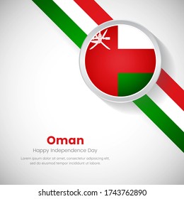 Creative Oman national flag on circle. Independence day of Oman country with classic background
