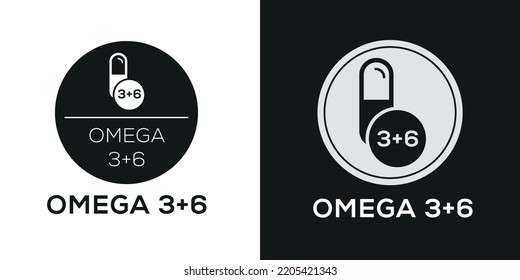 Icono creativo (Omega 3+6), signo vector.