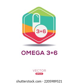 Creative (Omega 3+6) Icon, Vector sign.