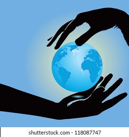 Creative on the protection of the peace. Vector illustration.