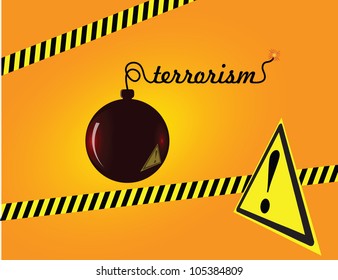 Creative on terror bomb with a fuse sign of terrorism. Vector illustration.