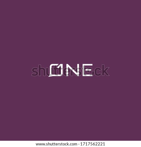 Creative one logo with words and Number 1