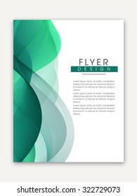 Creative One Page Business Flyer, Banner Or Template With Glossy Abstract Waves.