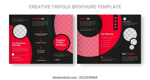 Projeto de brochura de negócios on-line criativa trifold, Empresa moderna ou negócio trifold brochura layout modelo. negócio on-line, e marketing modelo de brochura Trifold