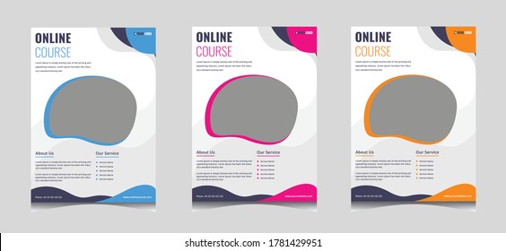 Creative Online Course Flyer Template Design