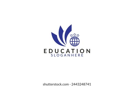 Creative Online education logo template isolated on white background.