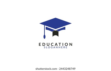Plantilla de logotipo de educación en línea creativa aislada sobre fondo blanco.
