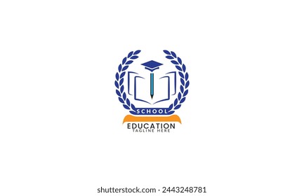 Creative Online education logo template isolated on white background.