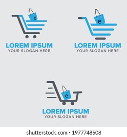 Creative online shop and e-commerce logo graphic design templates Free Vector file
