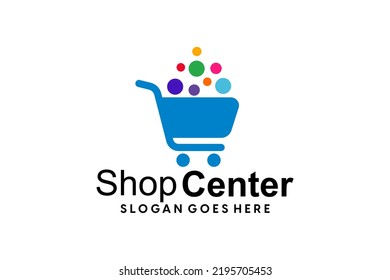 Creative Online Shop Logo Concept . Online Shopping center Logo Vector. Online Store and gifts symbol.