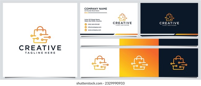 Kreatives Online Shop Logo Design und Visitenkartenvorlage.