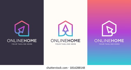 Creative Online Shop Logo designs Template, set of Vector illustration,