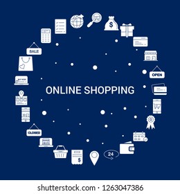 Creative Online Shopping icon Background