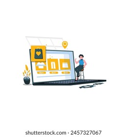 Creative online shopping website Vector Image