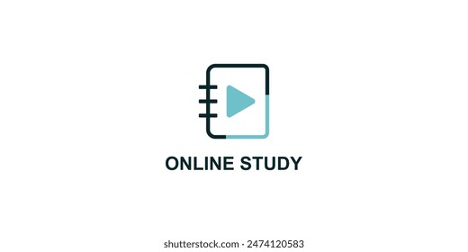 Creative online study logo design with modern concept , premium vector