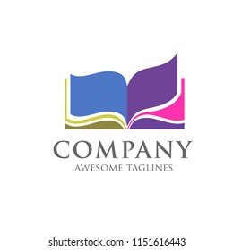 creative open book for education logo vector