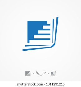 Creative open book logo vector with stairs on the white color background. Creative books concept design. Vector illustration EPS.8 EPS.10