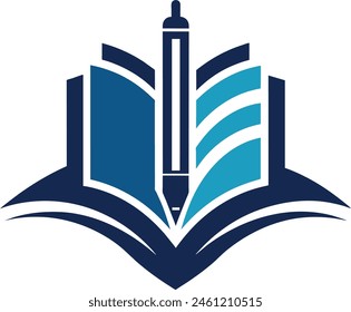 creative open book torch logo vector symbol icon design illustration