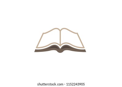 Creative Open Brown Book Logo Symbol Vector Design Illustration