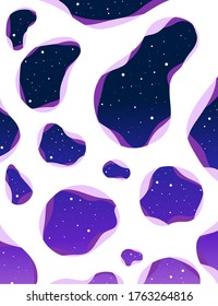 Creative open space with borders space holes on white background flat vector illustration