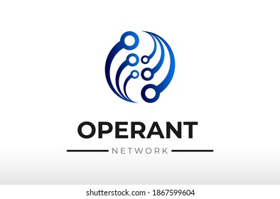  Creative Operant Technoology Busness Logo Design  Vector Icon Illustration.