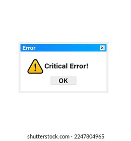 Creative of operating system message template, error window isolated on transparent background. Art design computer user interface. Abstract concept graphic information element. Vector illustration
