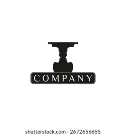Logotipo de ilusión óptica creativa con florero y caras