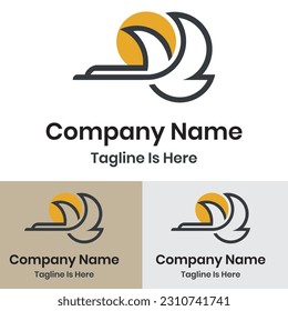 Creative orange abstract logo design	
