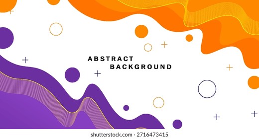 Diseño creativo de Anuncio naranja con ondas y líneas para una Plantilla de Anuncio Horizontal simple.