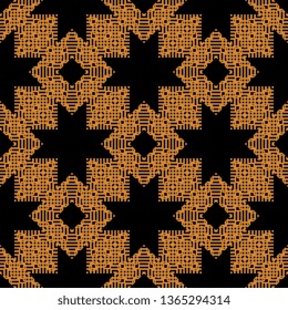creative orange black Art Deco seamless endless abstract sloping kaleidoscopic pattern for ceramic tiles, backgrounds and wallpapers