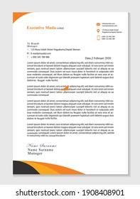 creative orange and black ink letterhead design