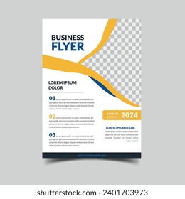 creative orange and blue business flyer design
