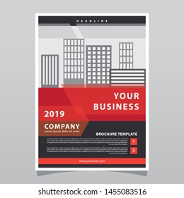 Creative orange business leaflet or brochure template design. Elegant design concept and easy for print.