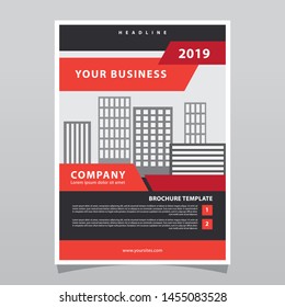 Creative orange business leaflet or brochure template design. Elegant design concept and easy for print.