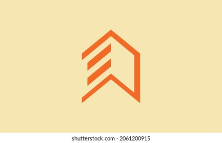 Creative orange color letter ED negative space logo design Initial Concept