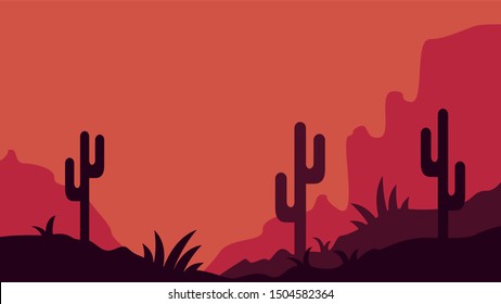 Creative Orange desert landscape background Vector