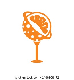 creative orange fruit Logo vector template