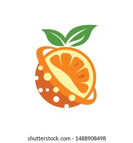 creative orange fruit Logo vector template
