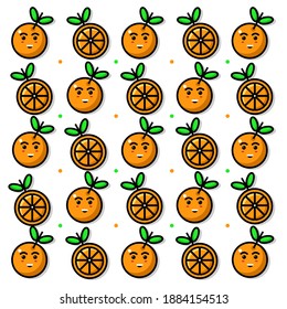 Creative orange fruit patttern design. Easy to edit with vector file. Can use for your background. Especially about food and drink.