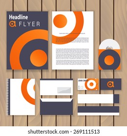 Creative orange infinity corporate identity. Trendy business concept with logo design template. Vector illustration.