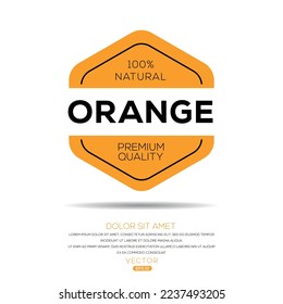 Creative (Orange), Orange label, vector illustration.
