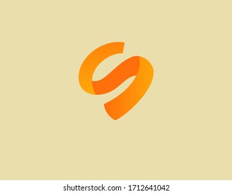 Carta con el logotipo de color naranja creativo en forma de cinta adhesiva para su empresa. Tipografía.