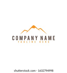 Creative Orange Mountain Logo Design, Vector