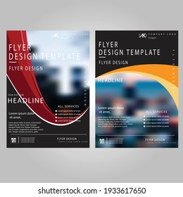 Creative orange, red and black colour vector flyer template design