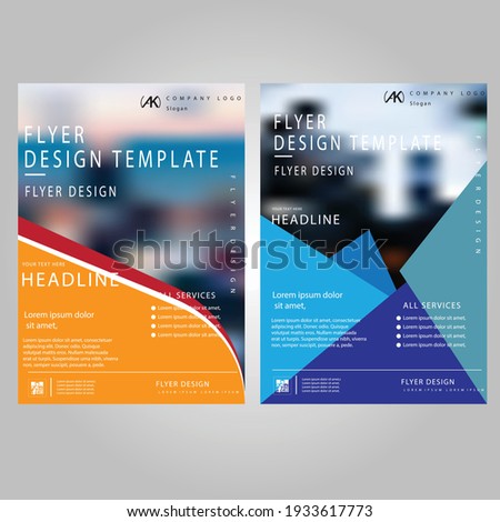 Creative orange, red, light blue and dark blue colour vector flyer design  design